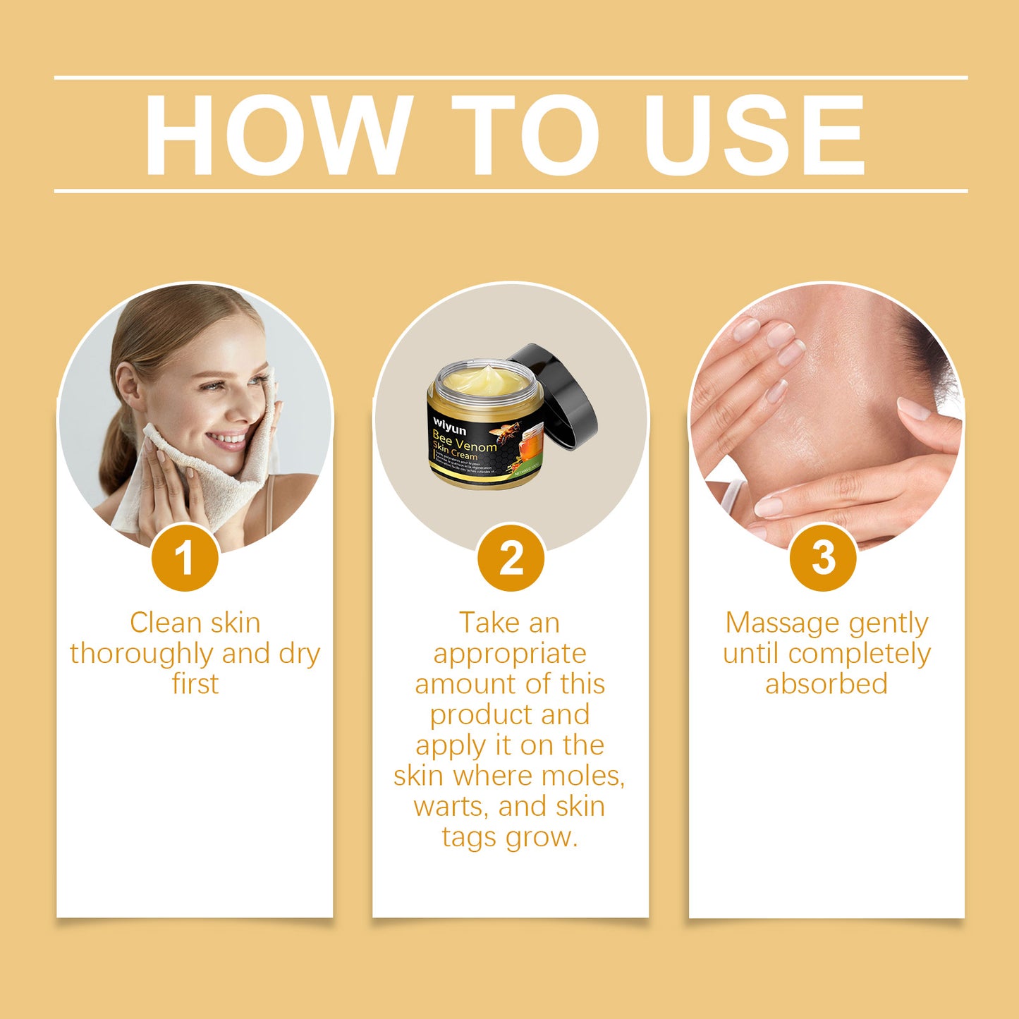 Bee Venom Skin Care Cream for Wart and Mole Removal - Multiple Sizes