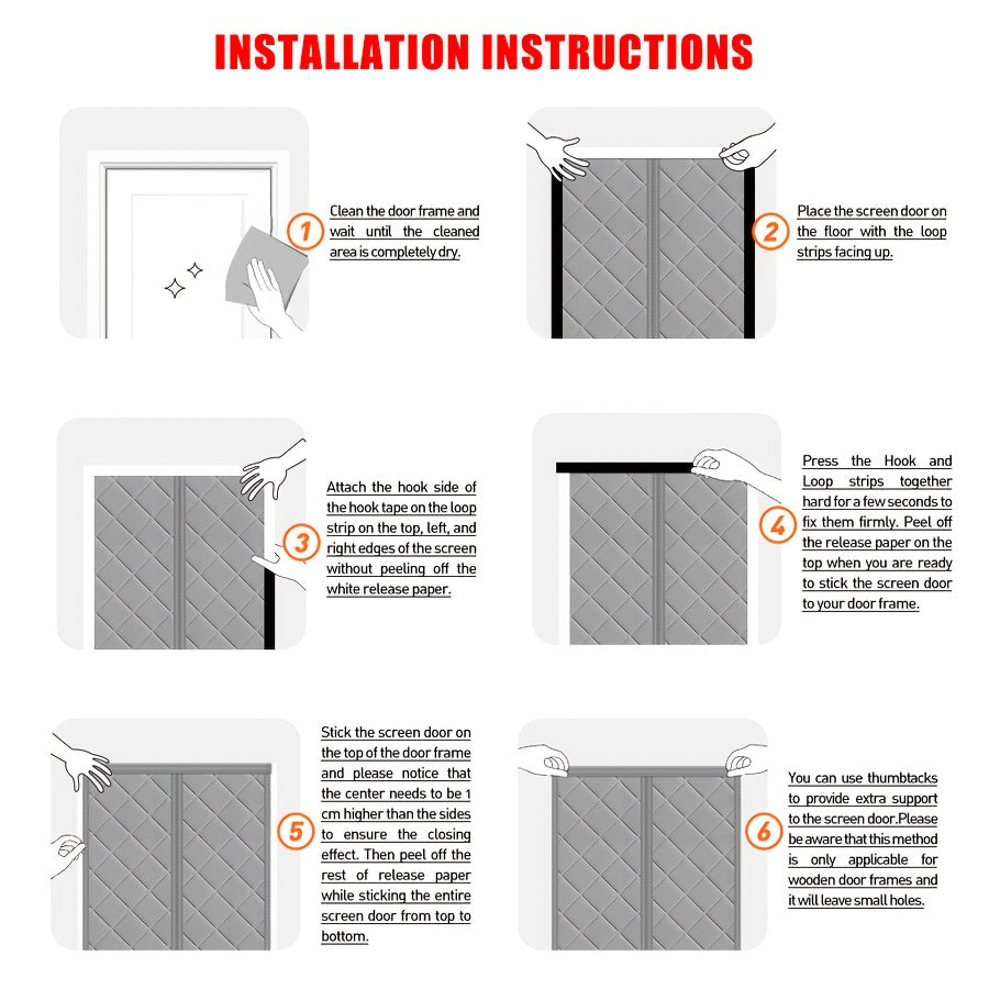 Magnetic Sealed Insulated Door Curtain - Windproof, Soundproof, Heat Blocker for Home Garage Retail