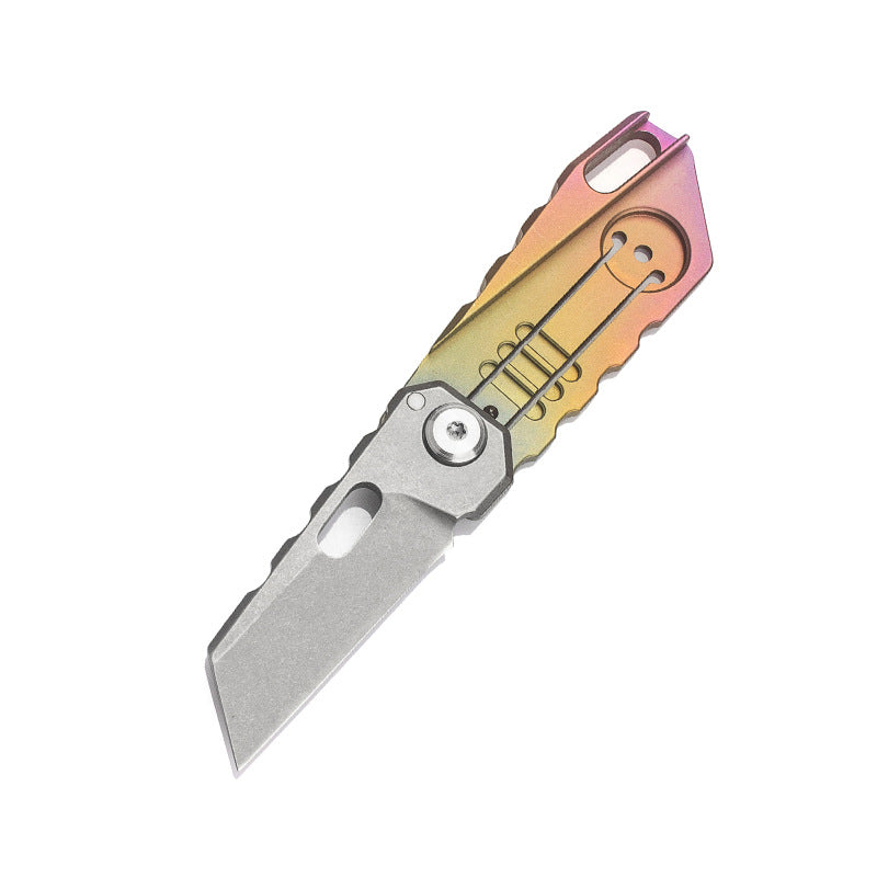 Outdoor Survival Folding Knife with Satin Blade - Mini, Multi-Color