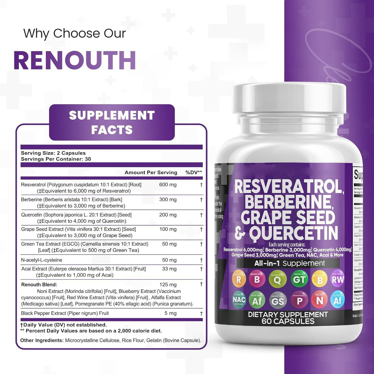 Resveratrol Capsules 60 Tablets