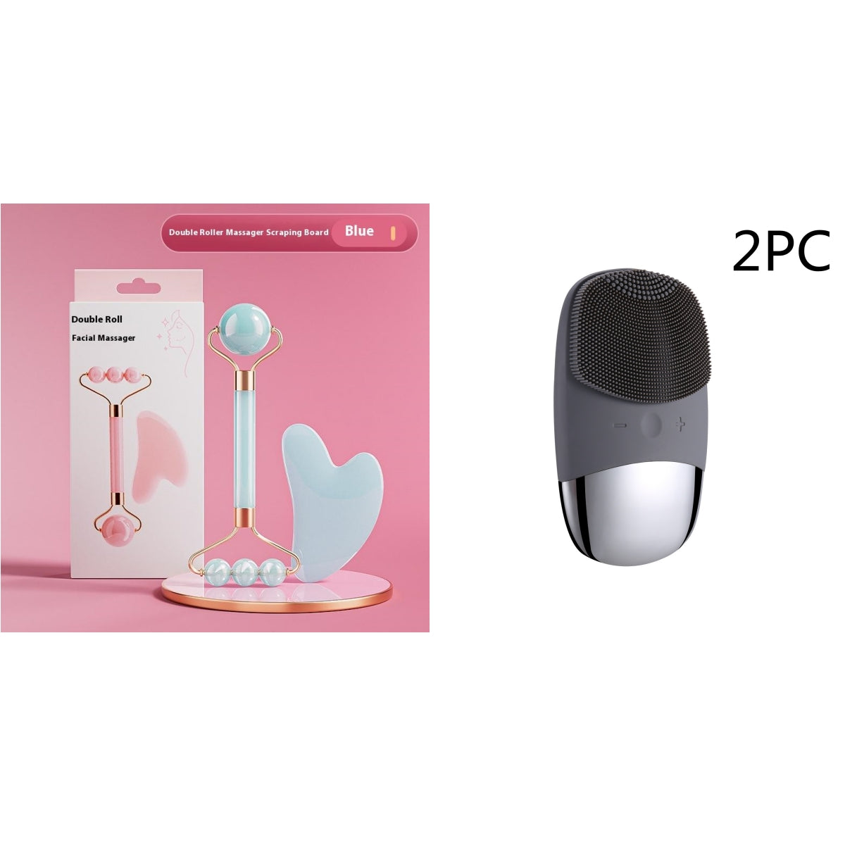 Mini Sonic Silicone Electric Facial Cleansing Brush - Waterproof Skin Massager