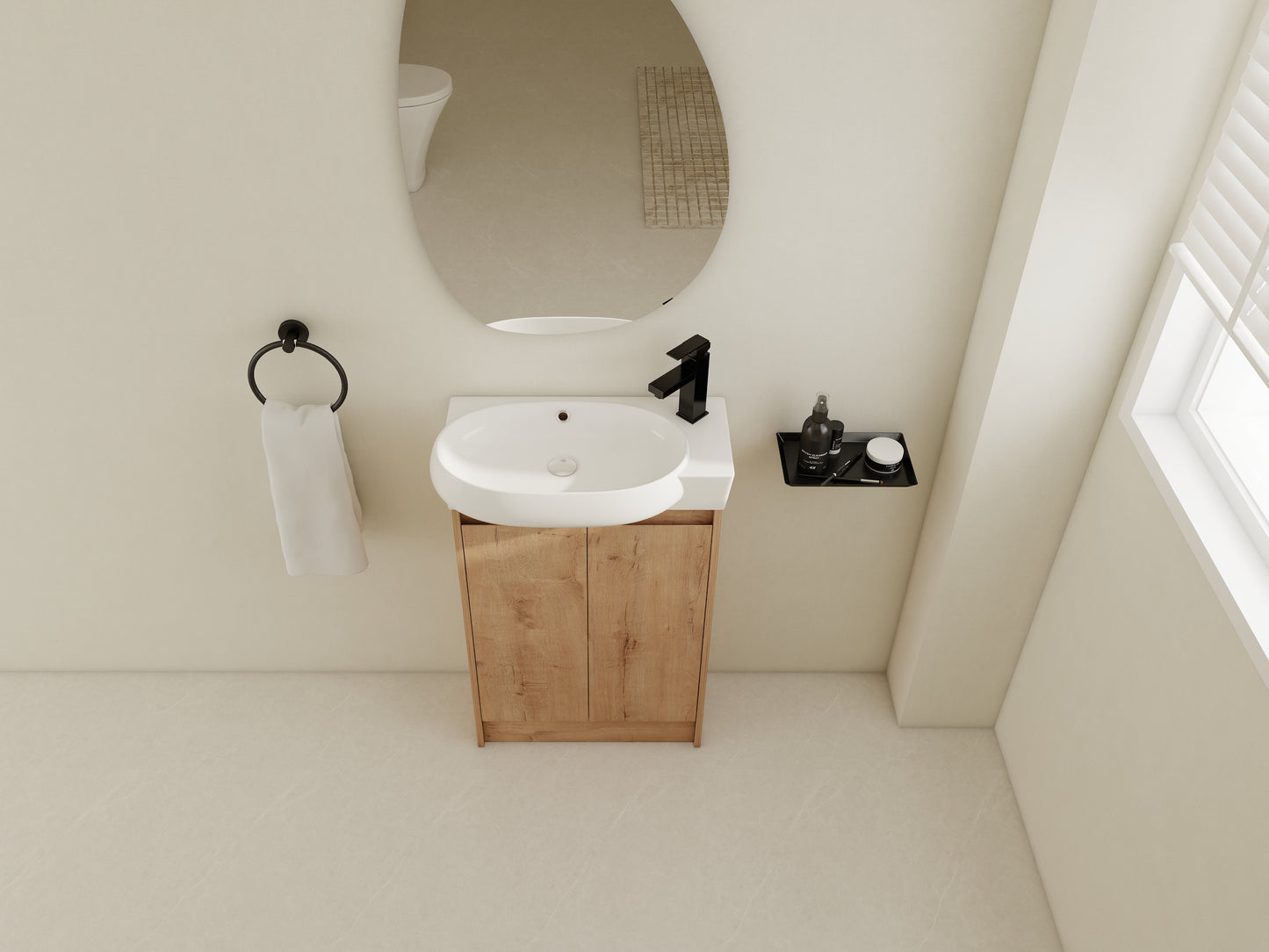 23 Freestanding Bathroom Vanity With Sink, Soft Close Doors