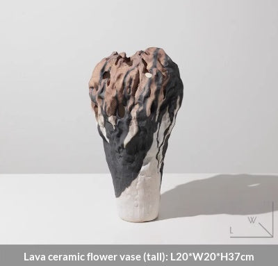 Wabi-Sabi Ceramic Art Vase - Chinese Style Tabletop Flower Vase - Multiple Sizes