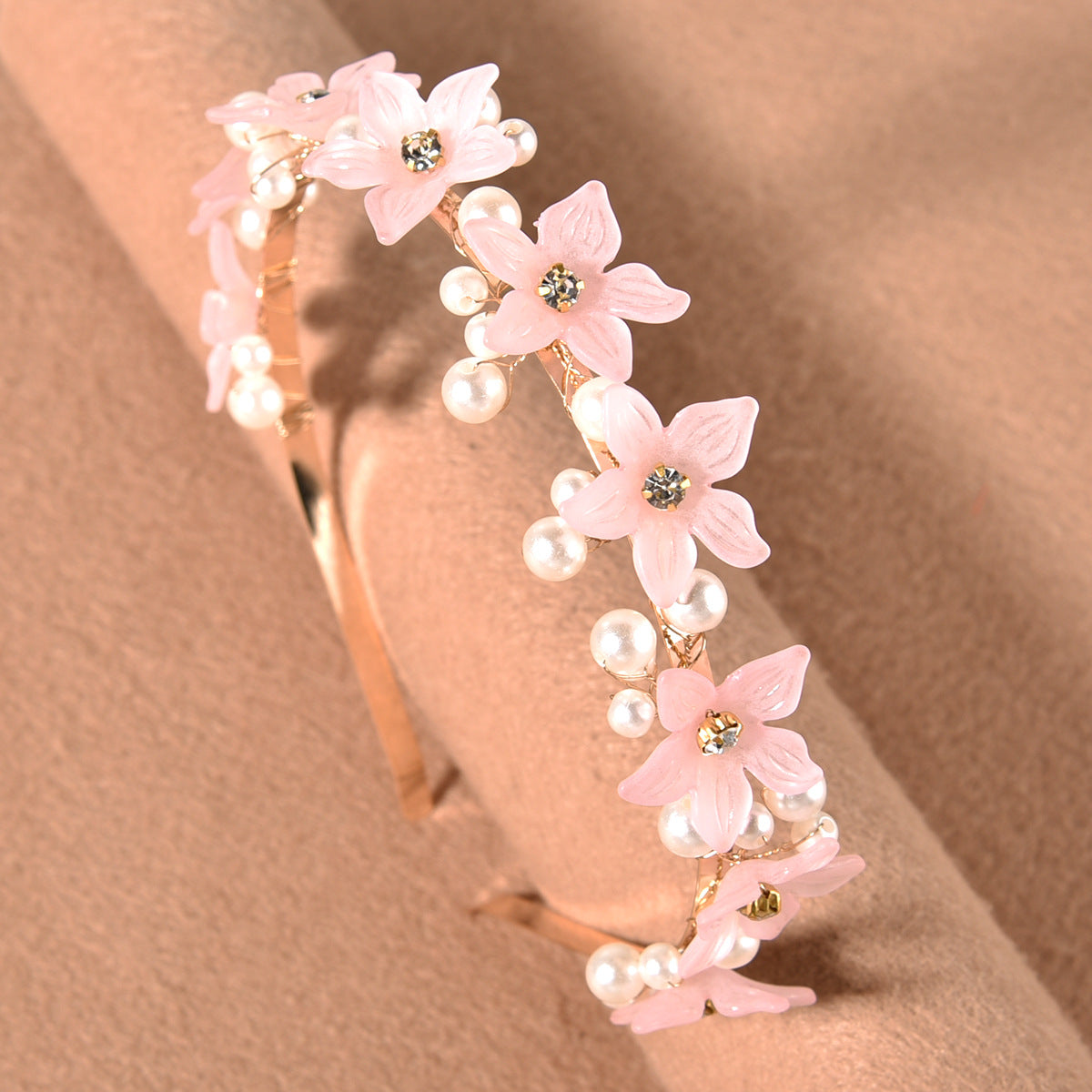 Women's Floral Pearl Hair Hoop Headband