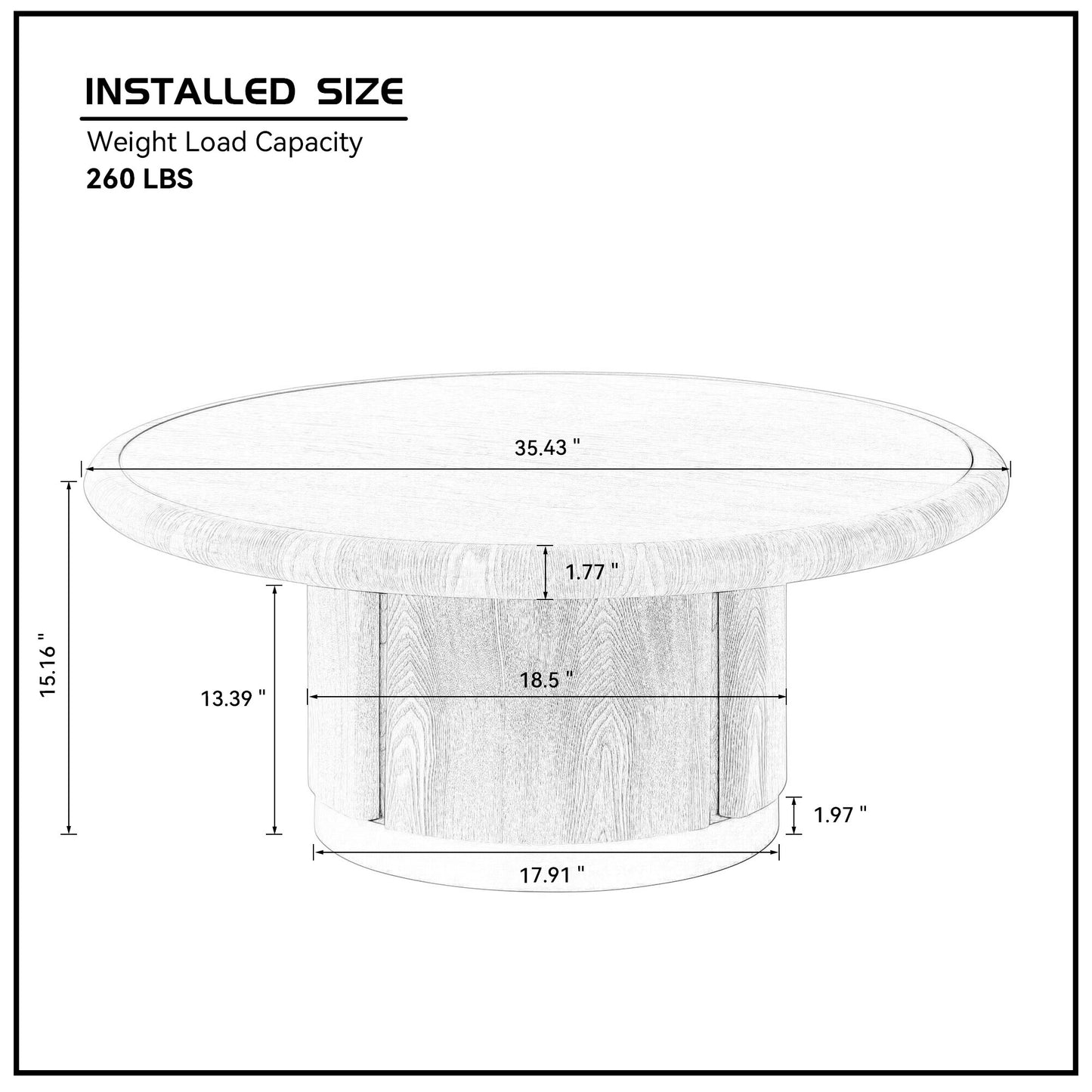 Round Coffee Table with Sintered Stone Top - Black