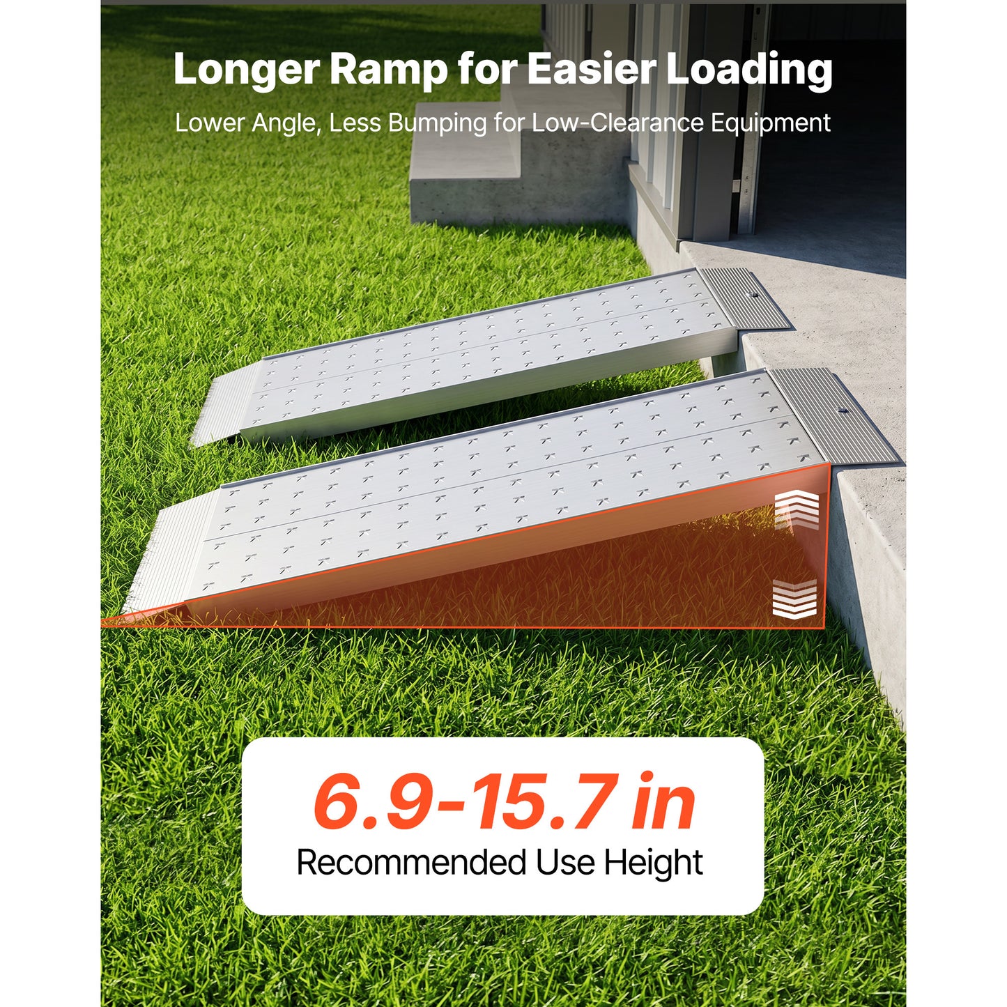 Heavy-Duty Aluminum Loading Ramps Set - 2 Pack, 55x12 Inches, Anti-Slip ATV & Vehicle Ramps, 3000LBS Capacity