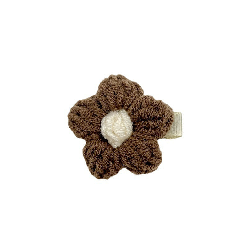 Retro Wool Flower Hairpin - Handmade Hair Accessories for Women