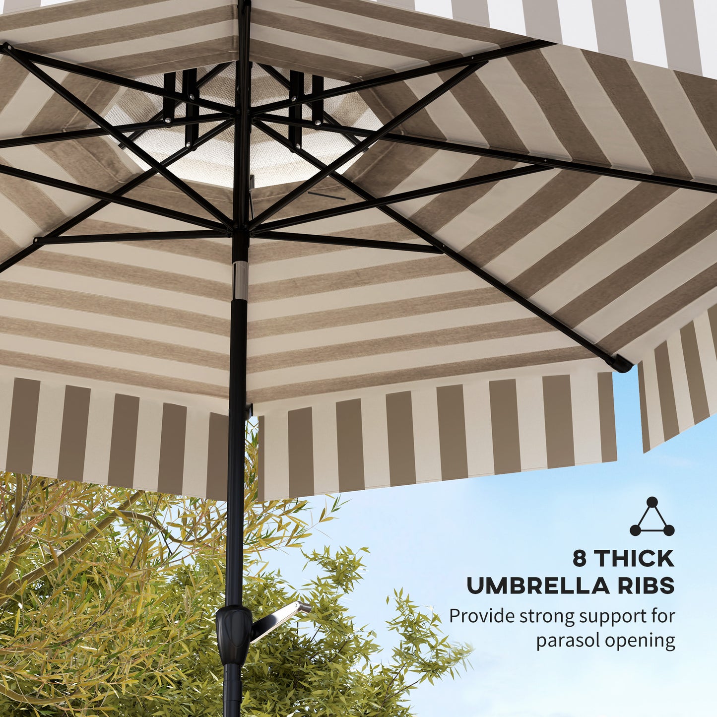 8.6FT Patio Umbrella with UPF 30+ Protection - Light Gray
