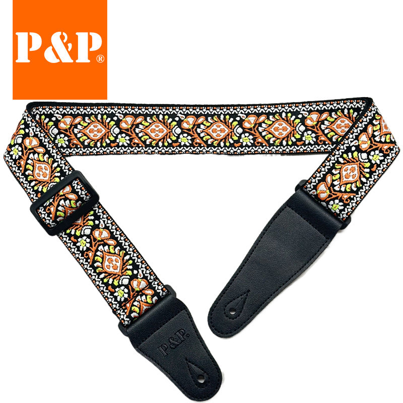 Bass Guitar Strap - Universal Embroidery Design for Musicians