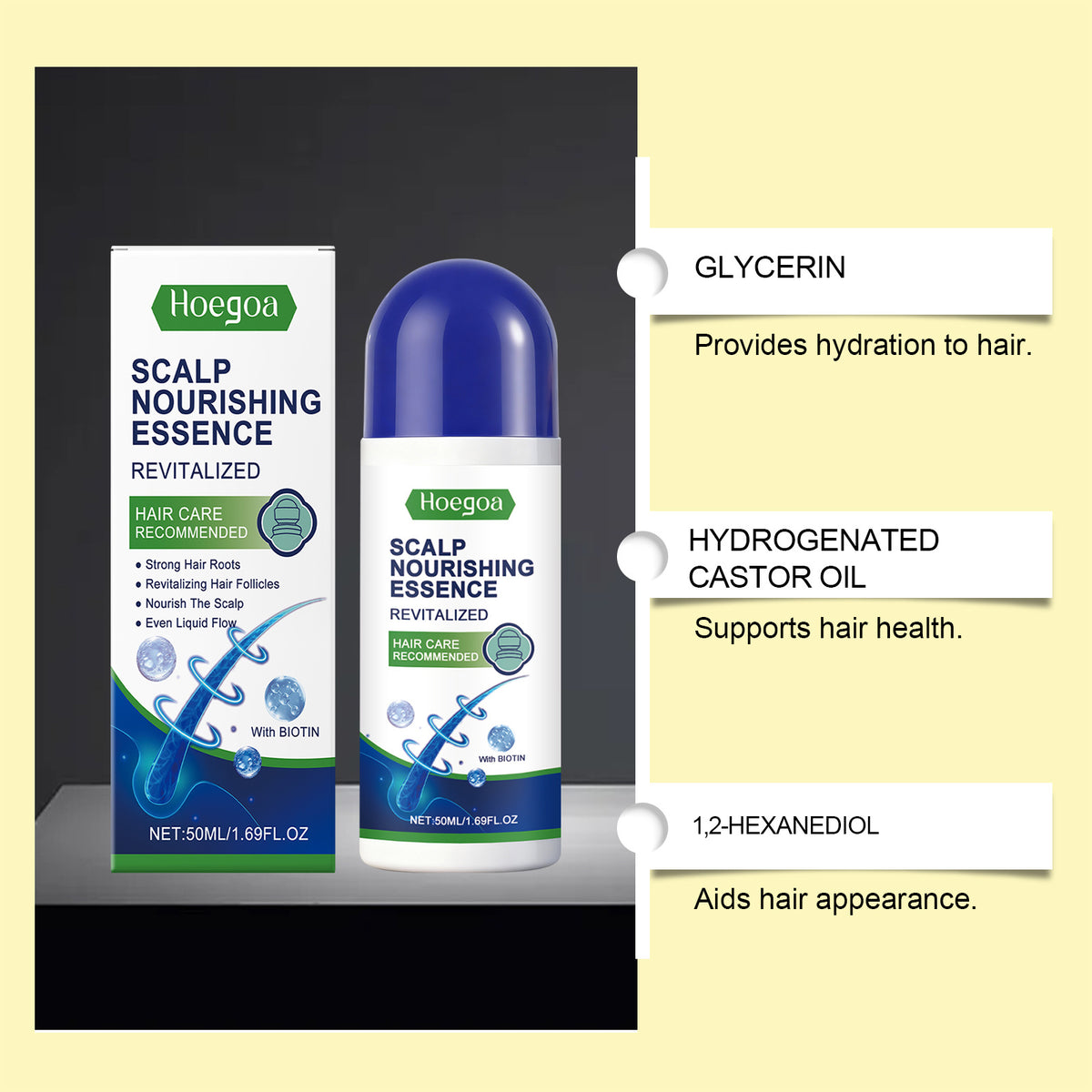 Scalp Nourishing Roll-On - 50ml Hair & Skin Care Treatment