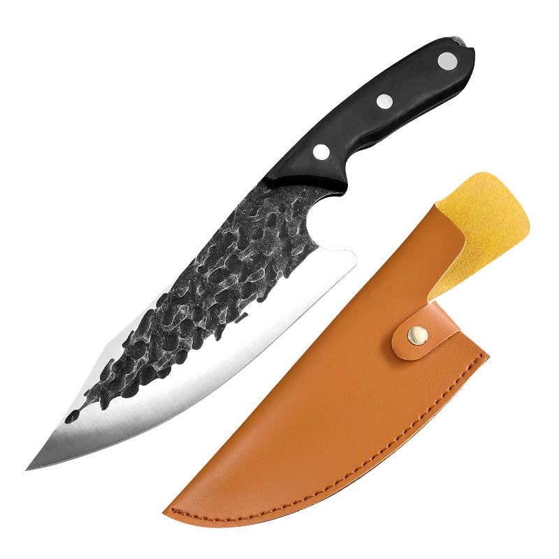 Hand-Forged Boning Knife with Replaceable Blade and Wooden Handle