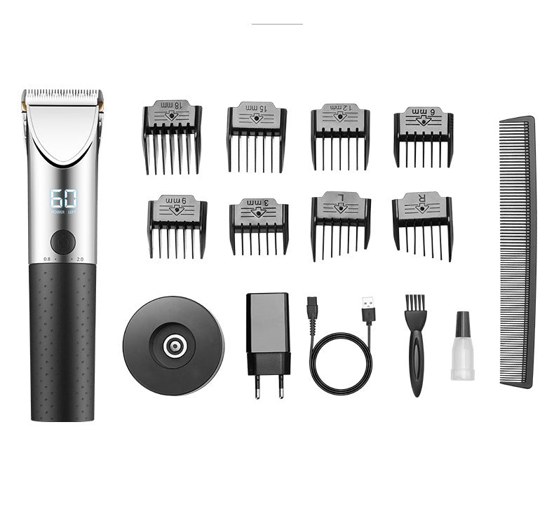 Rechargeable Electric Hair Clipper with LCD Display