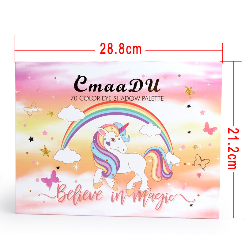 Colorful Waterproof Eyeshadow Palette with Glitter & Matte Finishes - 70 Shades