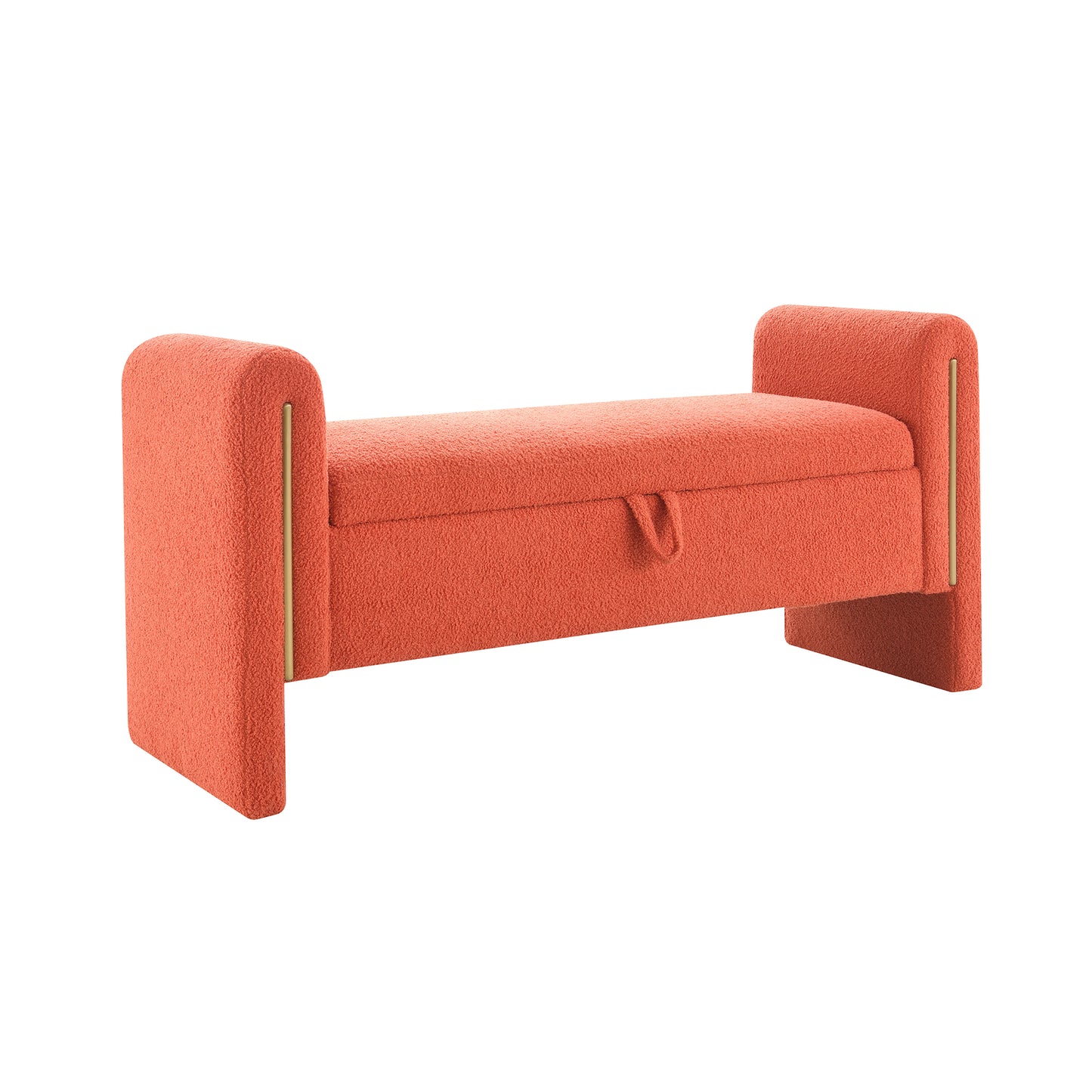 Modern Teddy Bed End Bench With Arms And Storage,Upholstered Large