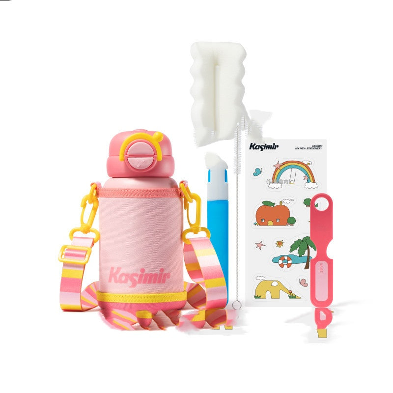 Portable Water Bottle with Straw - School, Travel & Outdoor Use