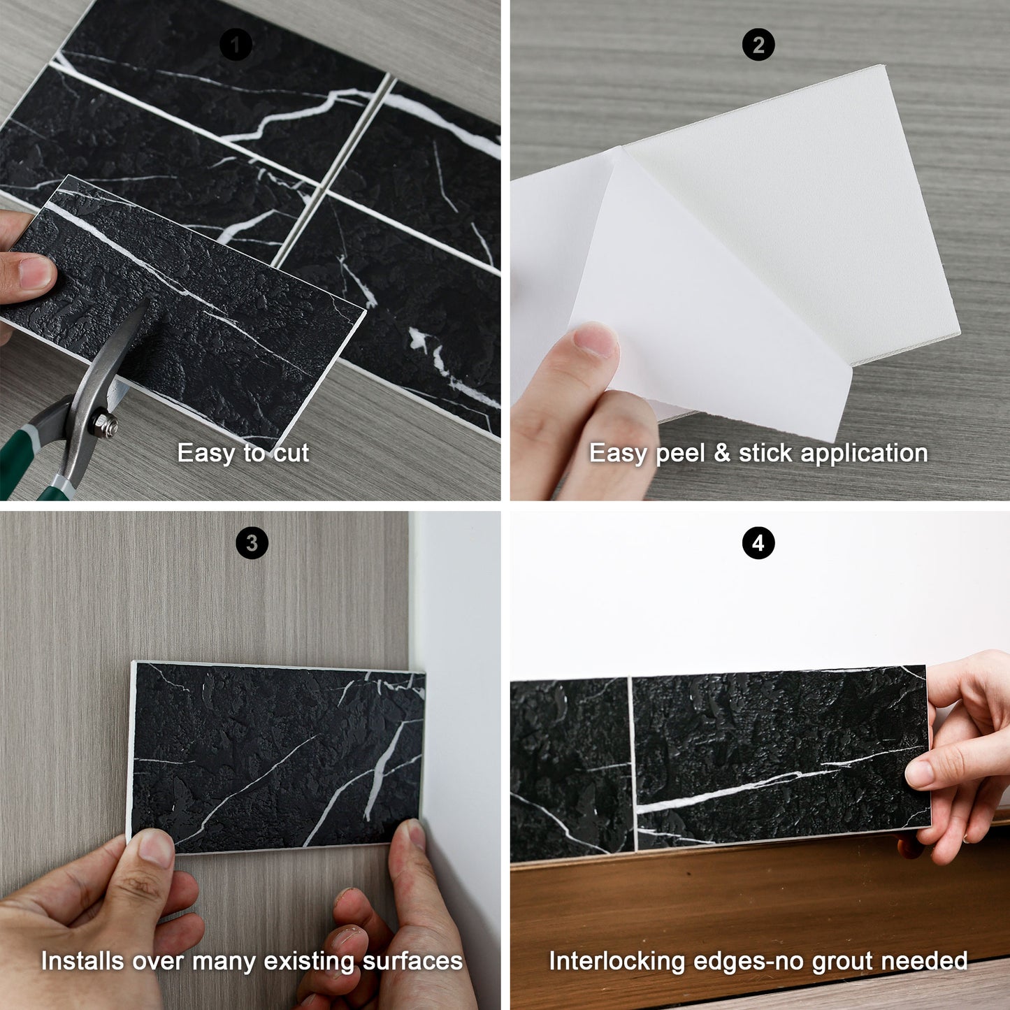 Peel and Stick Subway Tile Backsplash - 100 White PVC Stickers