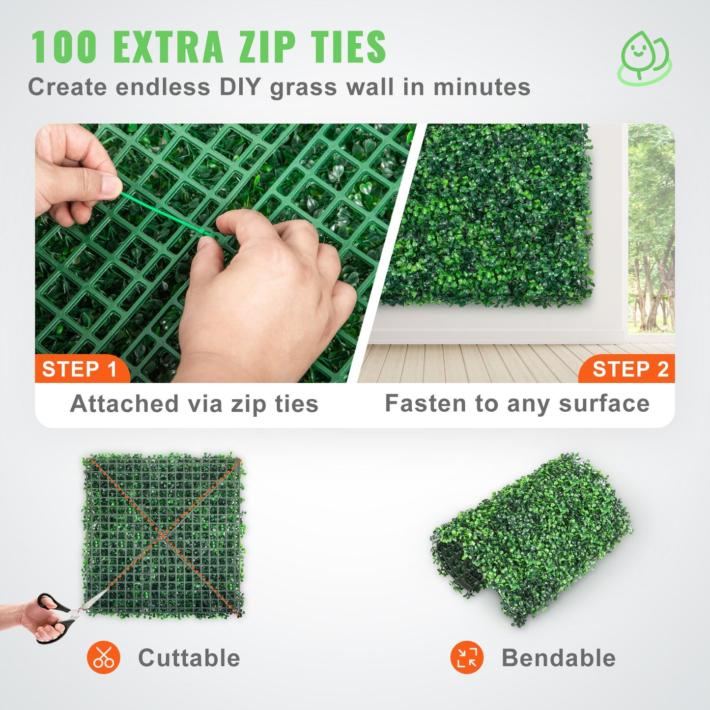 Artificial Boxwood Panels 12 Pack 10x10 Inch Garden Hedge Wall Privacy Screen