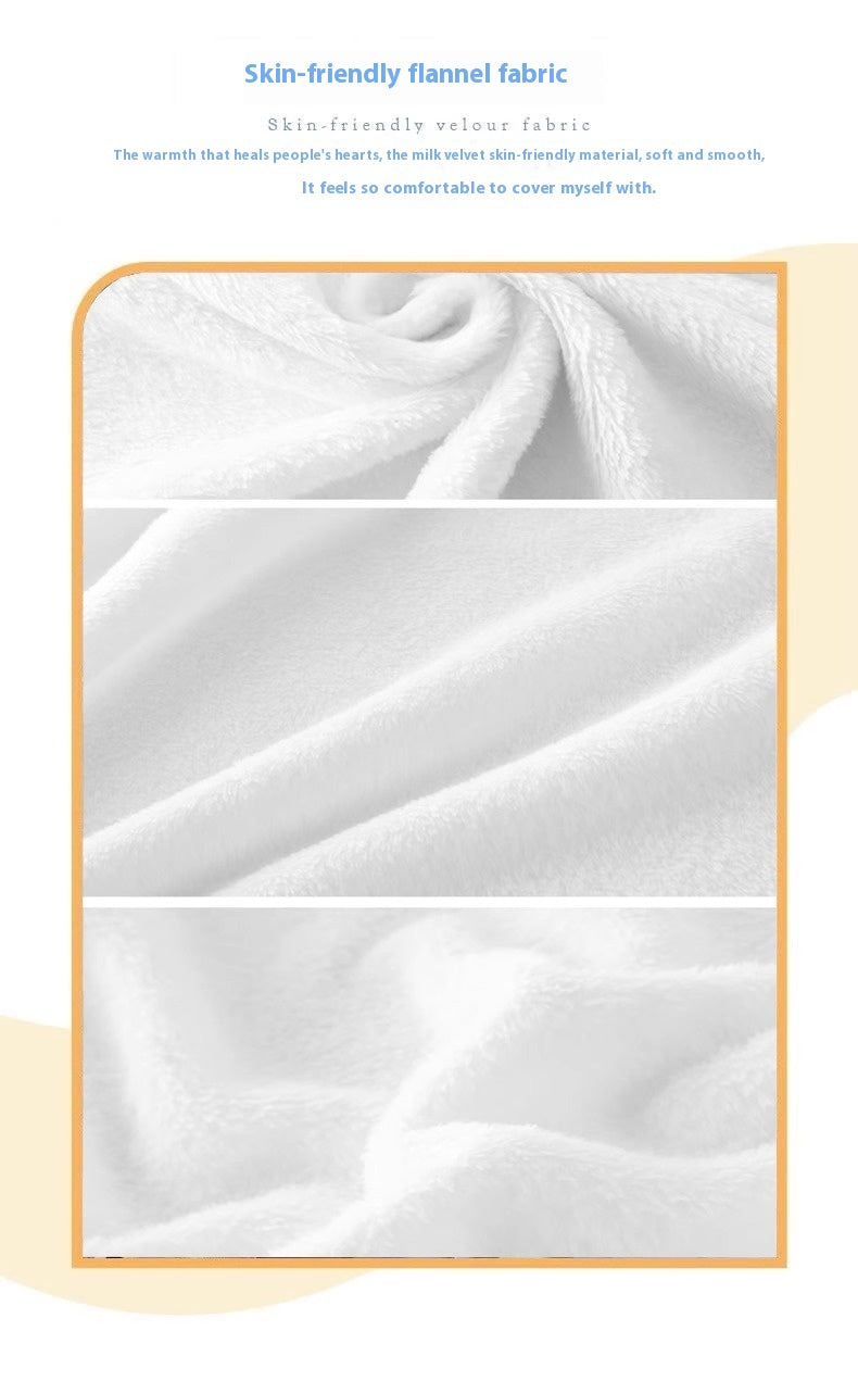 White Flannel Blanket 130x160cm Cozy Wool Office Nap Bedding