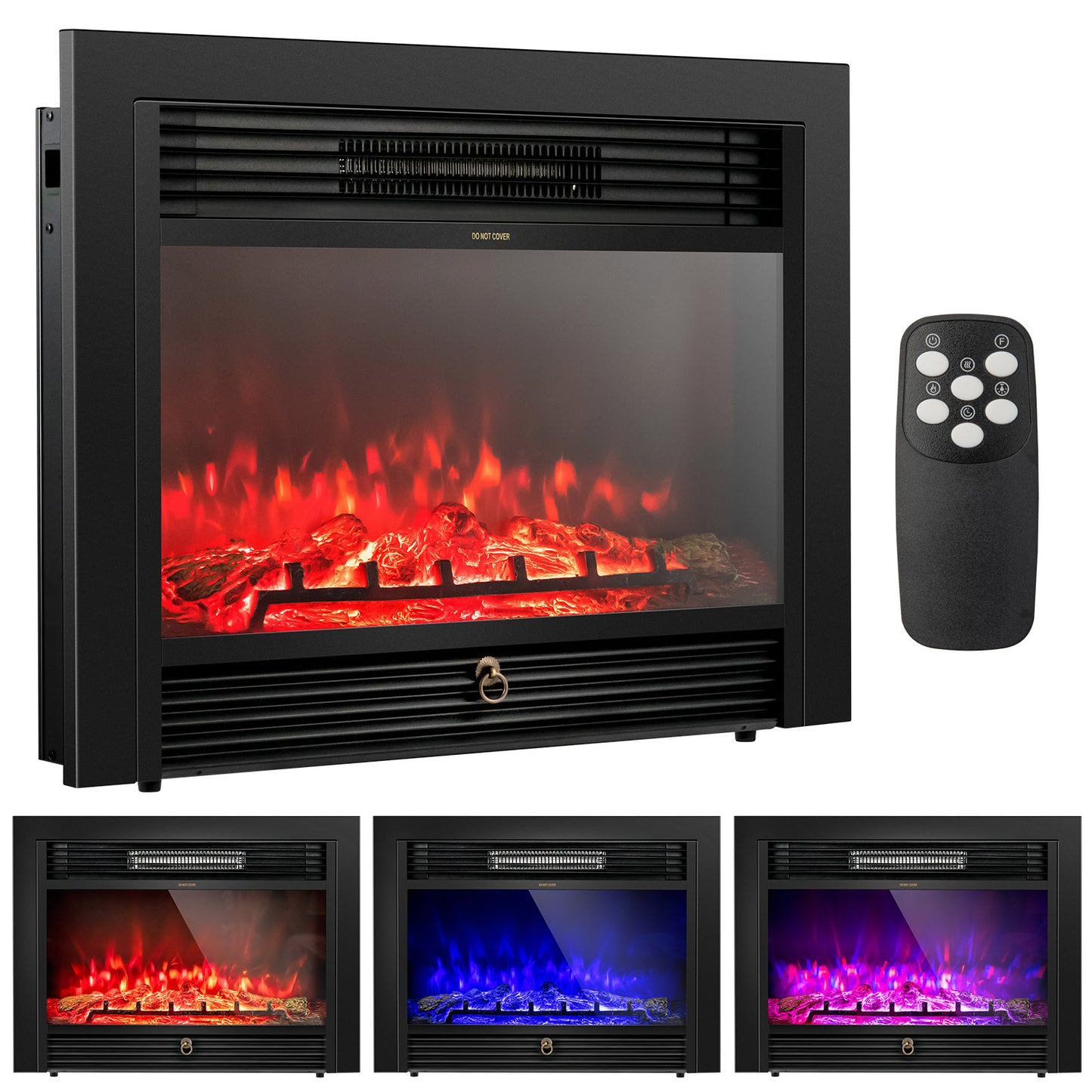28.5-Inch Recessed Electric Fireplace with 3 Flame Colors
