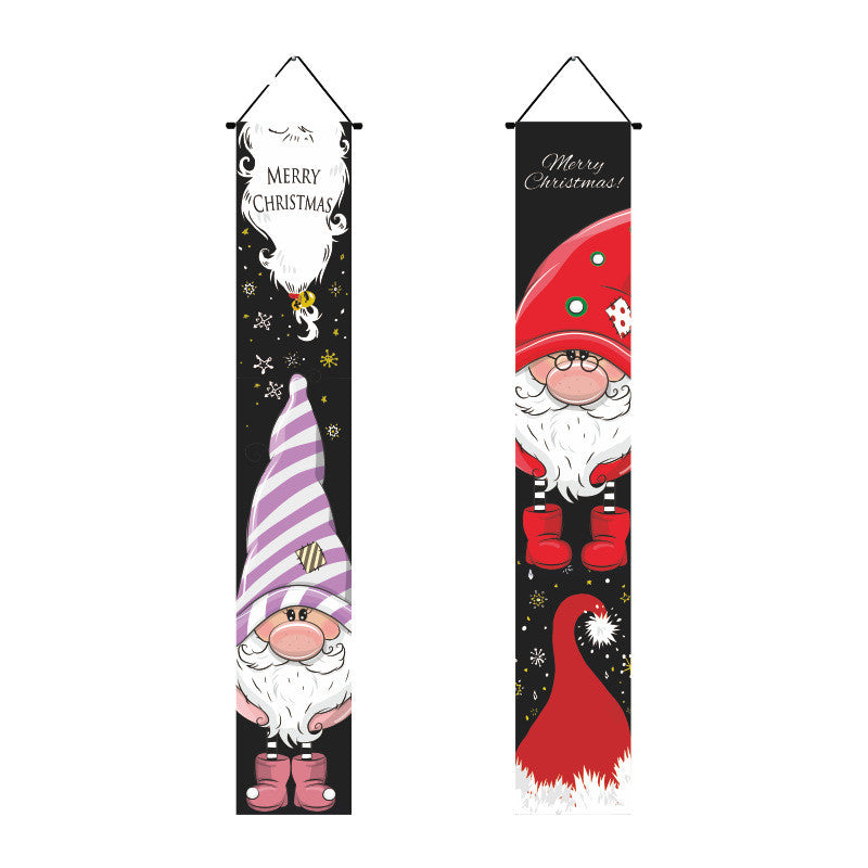Christmas Lattice Curtain Hanging Flag for Festive Decor - Multiple Styles