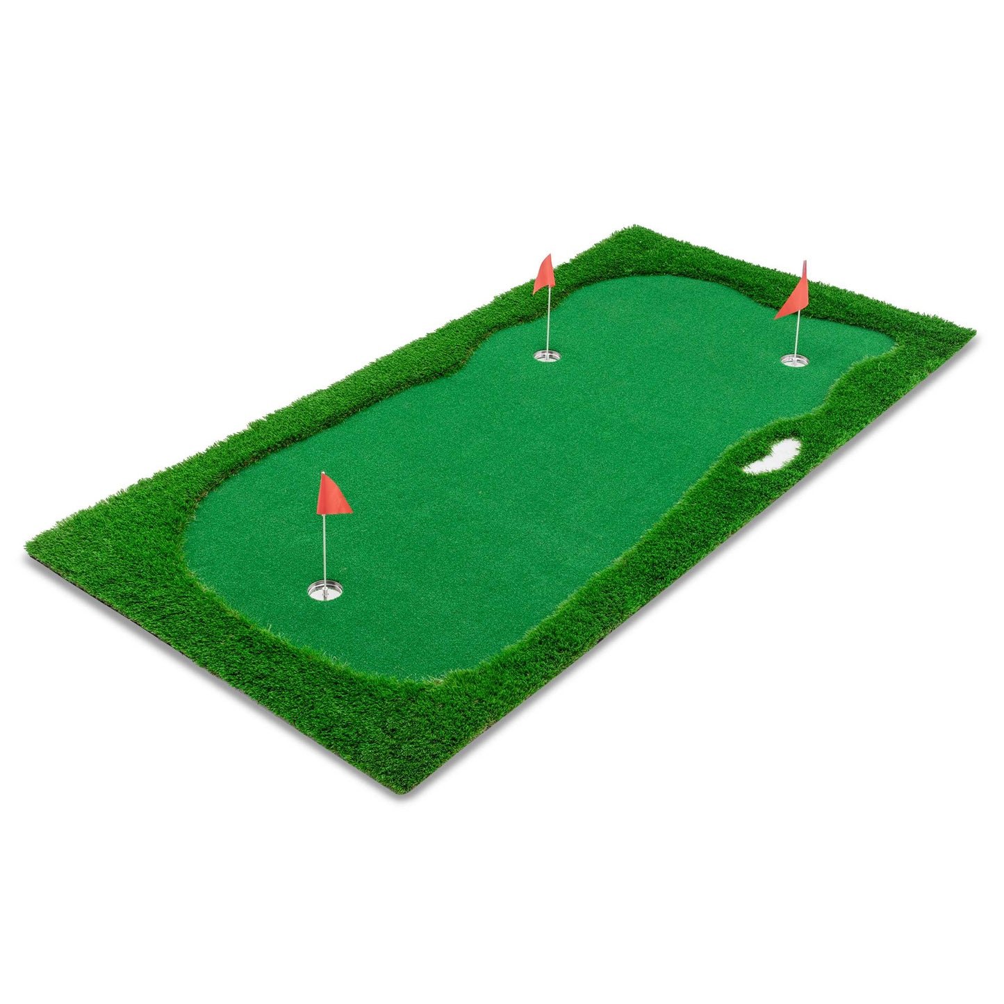 Golf Putting Green Mat - 10x5 FT with 3 Holes and Flags