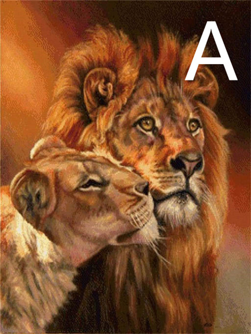 5D Diamond Embroidery Kit Lion Animal Cross Stitch DIY Art Craft Set