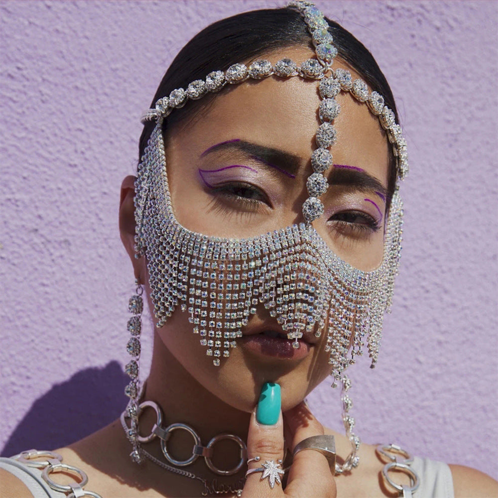 Rhinestone Claw Mask Chain Accessory