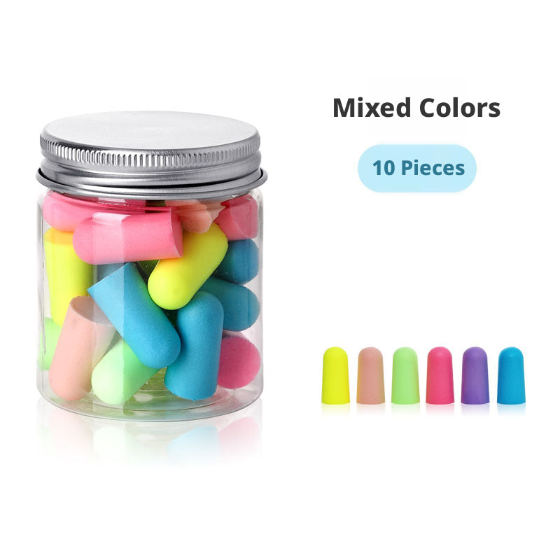 10 Pcs Mixed Color Canned Earplugs - Pack of Moldable Foam Ear Protection