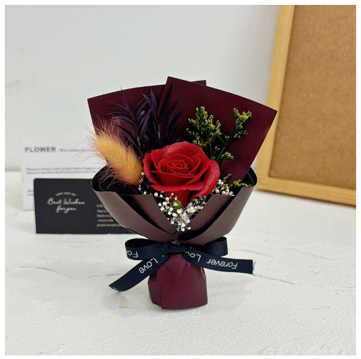Preserved Red Rose Mini Bouquet for Valentines Day and Teachers Day Gift - Female Teachers