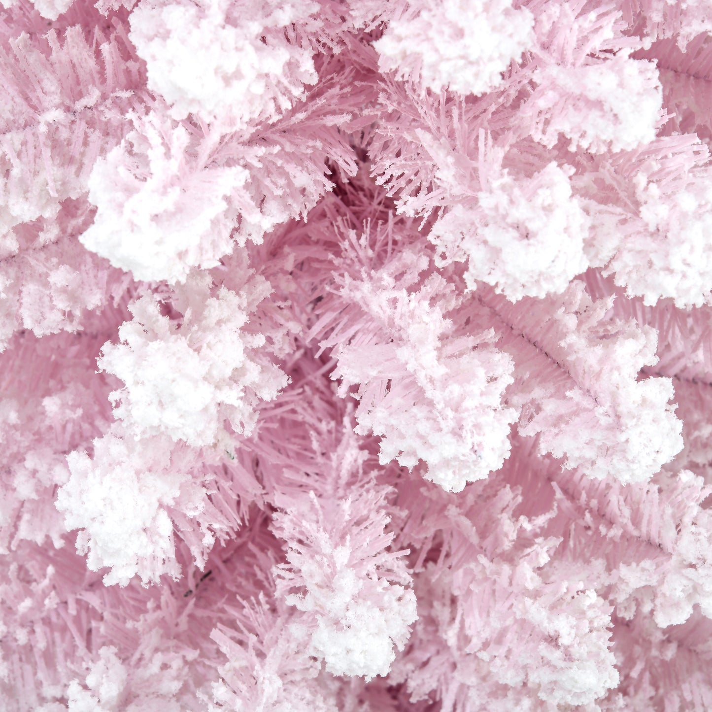 Pink Snow Flocked Artificial Christmas Tree - 84" Pencil Shape