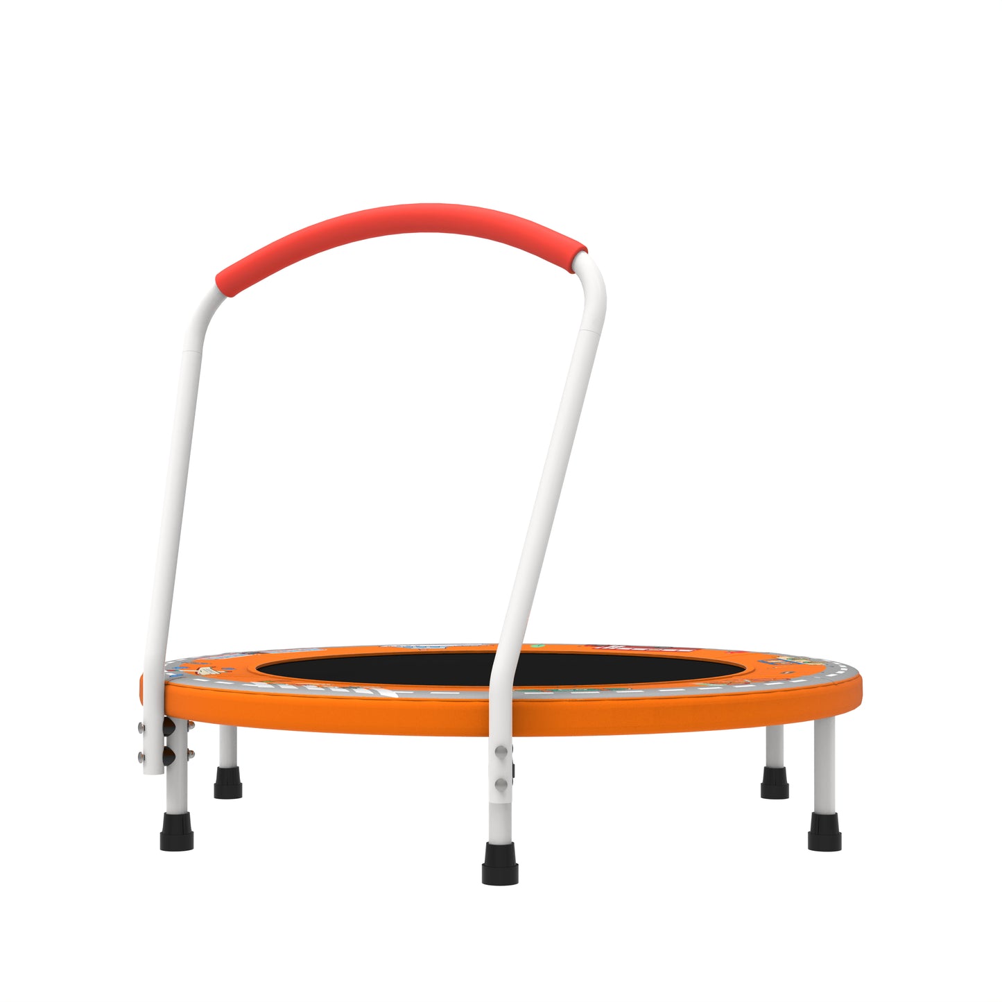 36-Inch Mini Trampoline for Kids 1-6 with Handle - Orange
