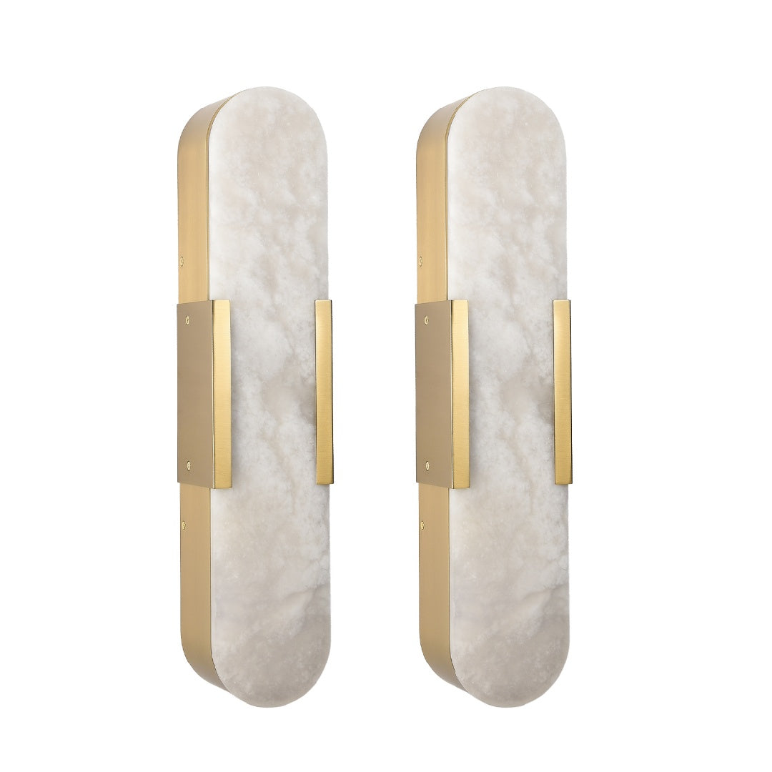 Natural Marble Wall Sconce Set - Modern Gold Lighting for Home