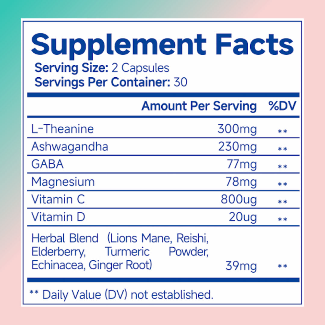 Ashwagandha & L-Theanine Stress Relief Capsules - 60 Count