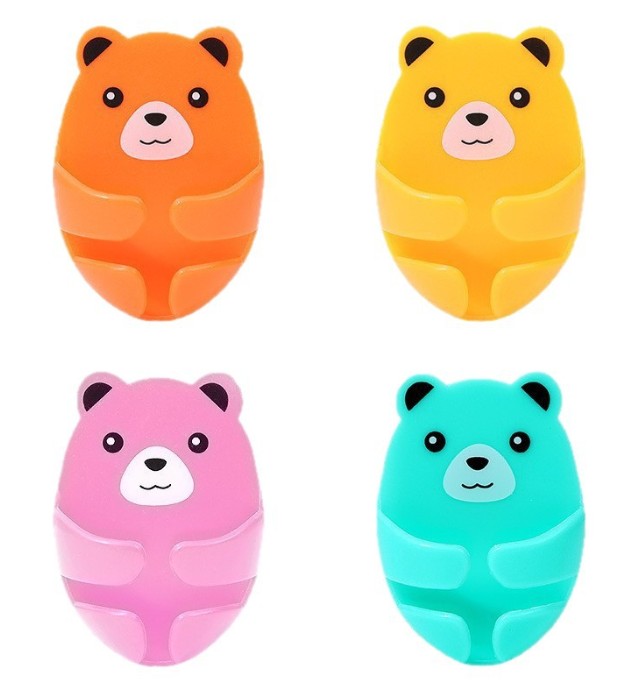 Plug Hook Hug Bear - Mixed Color 4 pcs Kitchen Storage Hooks