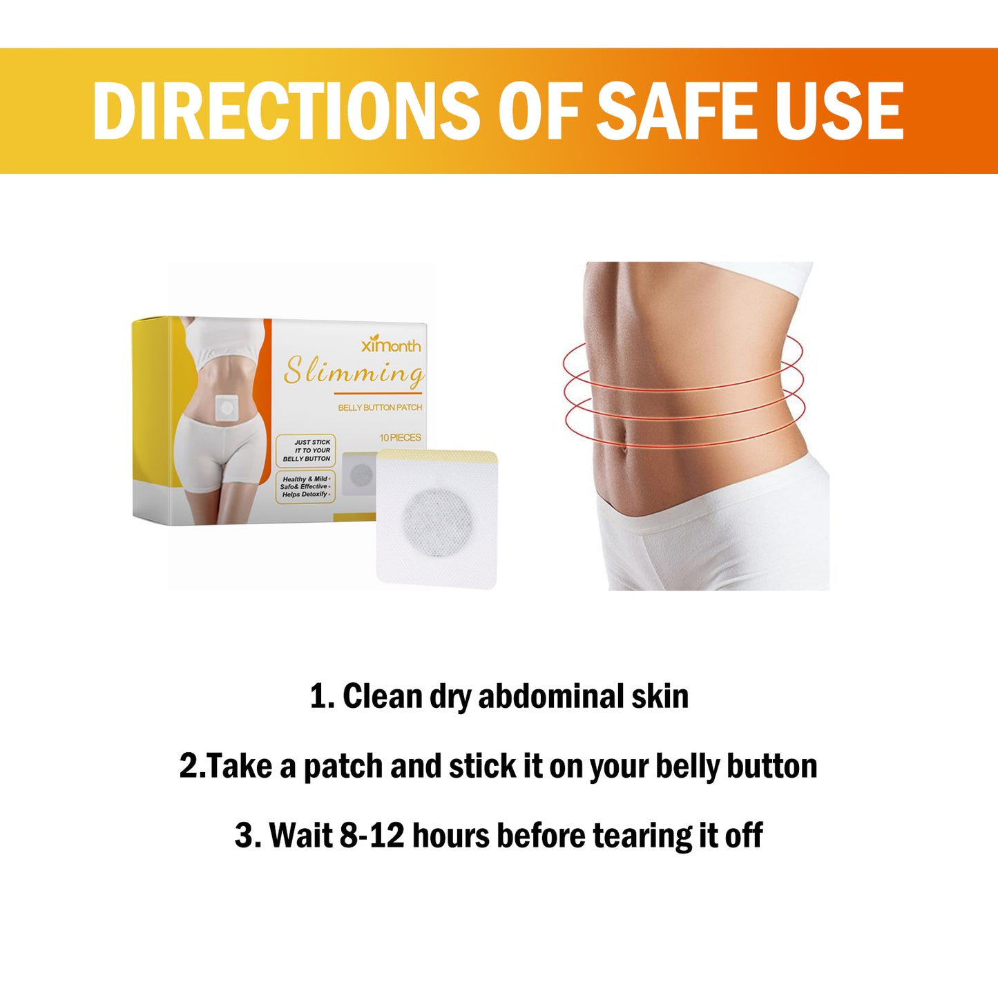Slimming Navel Patch - 10-Piece Herbal Body Contouring & Firming Treatment