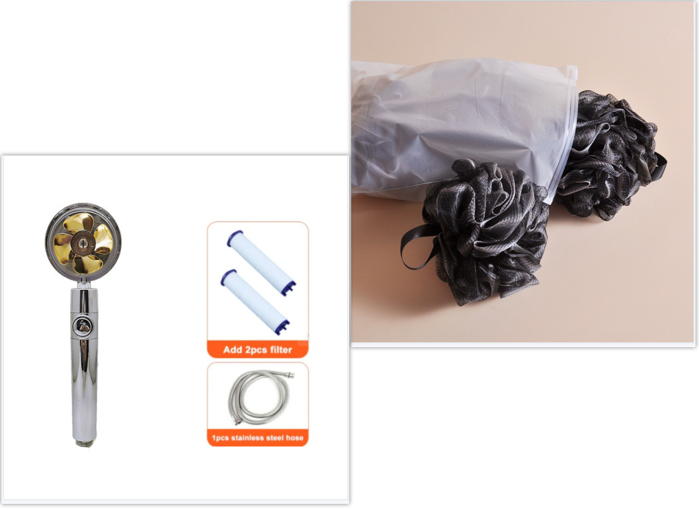 Men's Black Bamboo Charcoal Shower Ball - Home Bathroom Accessory