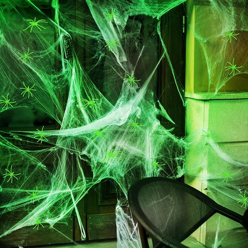 Luminous Halloween Spider Cotton Decorations for Haunted House & Party