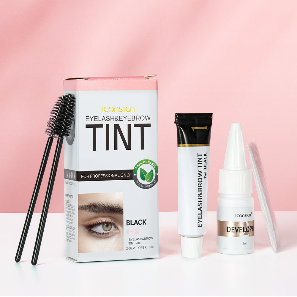 Professional Eyelash and Eyebrow Tint Kit - Long-Lasting Brow Dye Set