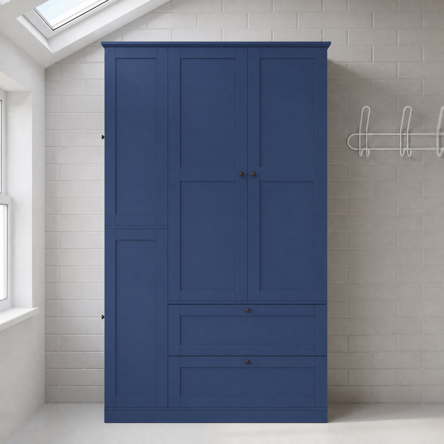 73.6" Tall Farmhouse Kitchen Pantry Cabinet - Blue