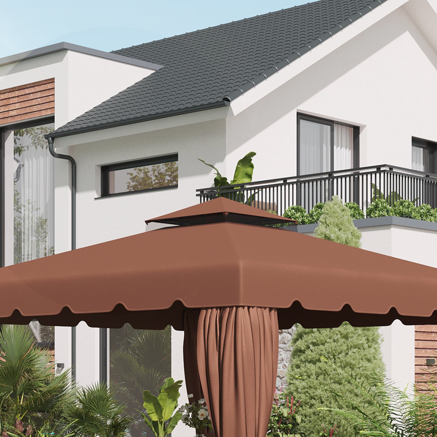 10 x 10 Gazebo Replacement Canopy - Coffee for Models 84C-051 & 84C-269