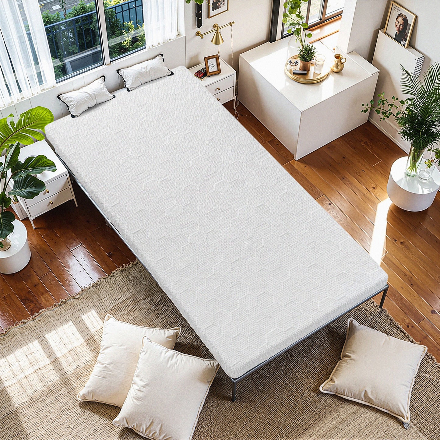 3-Inch Twin Size Memory Foam Mattress Topper - Space-Saving Comfort