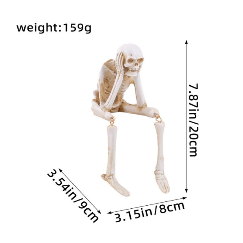 Halloween Skeleton Figurines Set of 3 - Gothic Resin Statues