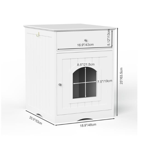 Wooden Pet House - White Pet Nest for Cats & Small Pets
