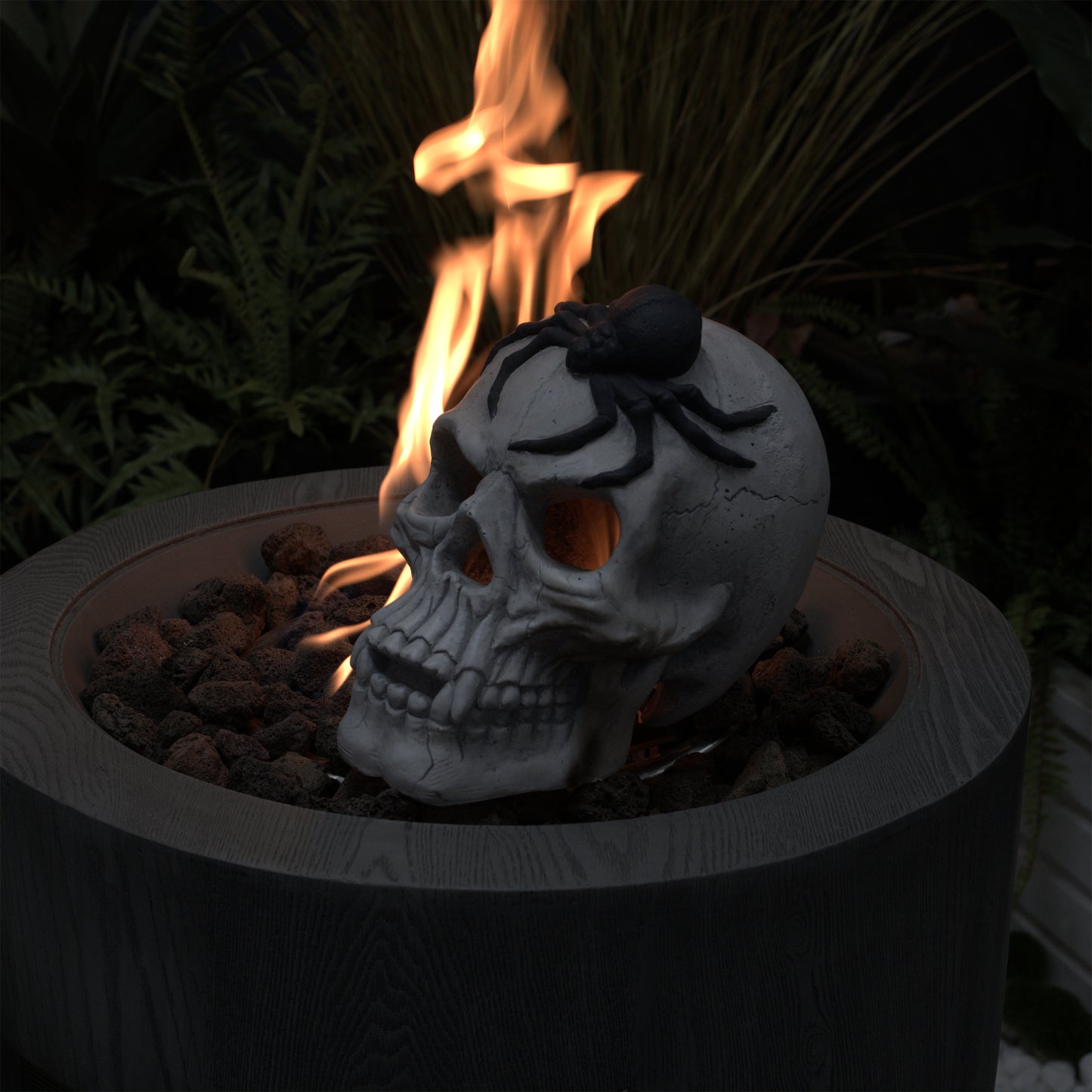 Demon Skull Halloween Decoration for Fireplaces and Fire Pits