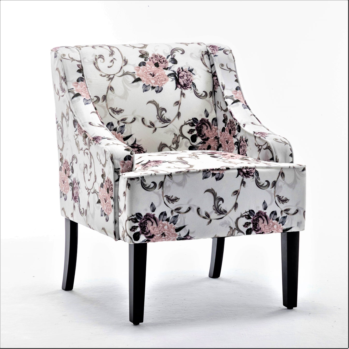 Versatile Upholstered Side Chair, Solid Wood Frame With Recessed