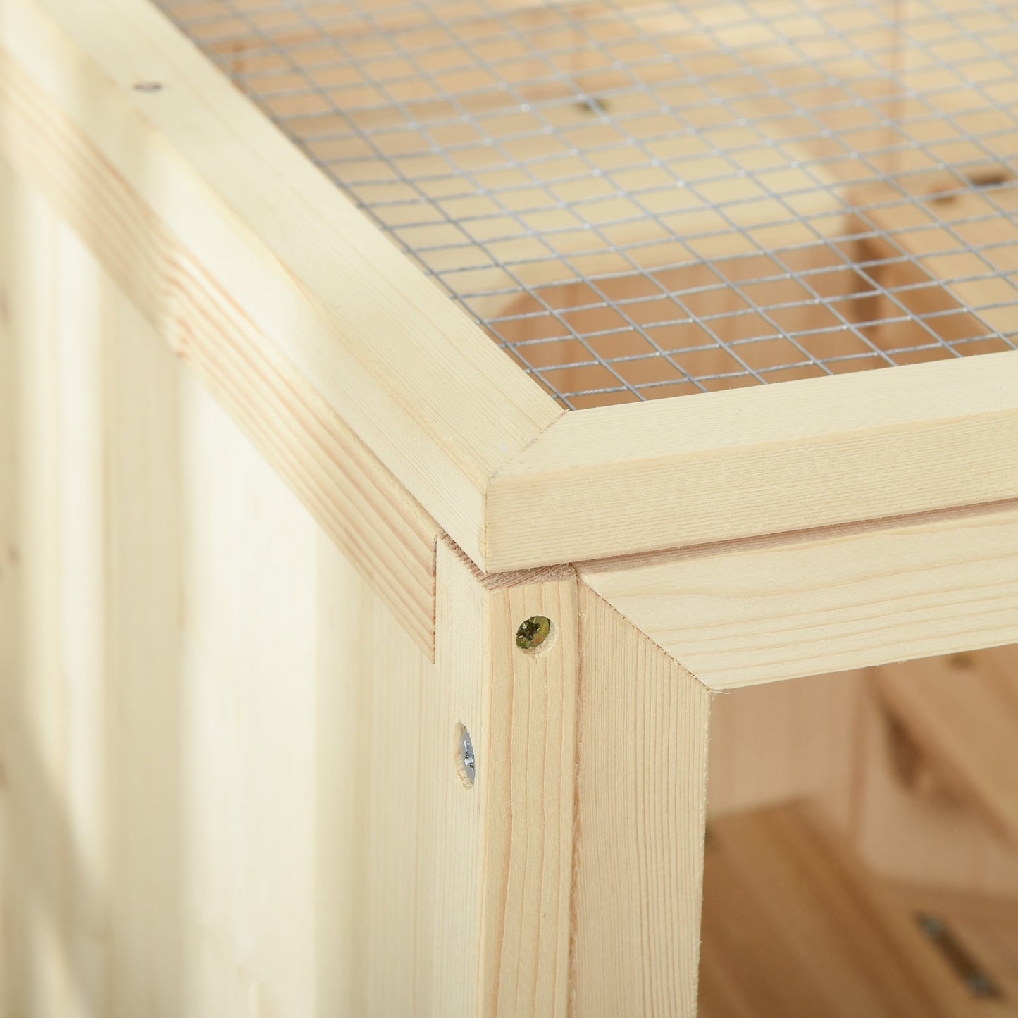 3-Tier Wooden Hamster Cage Small Animal Habitat with Openable Top & Storage Shelf