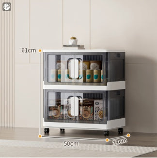 Foldable Clothes Storage Locker with Wheels for Household Organization
