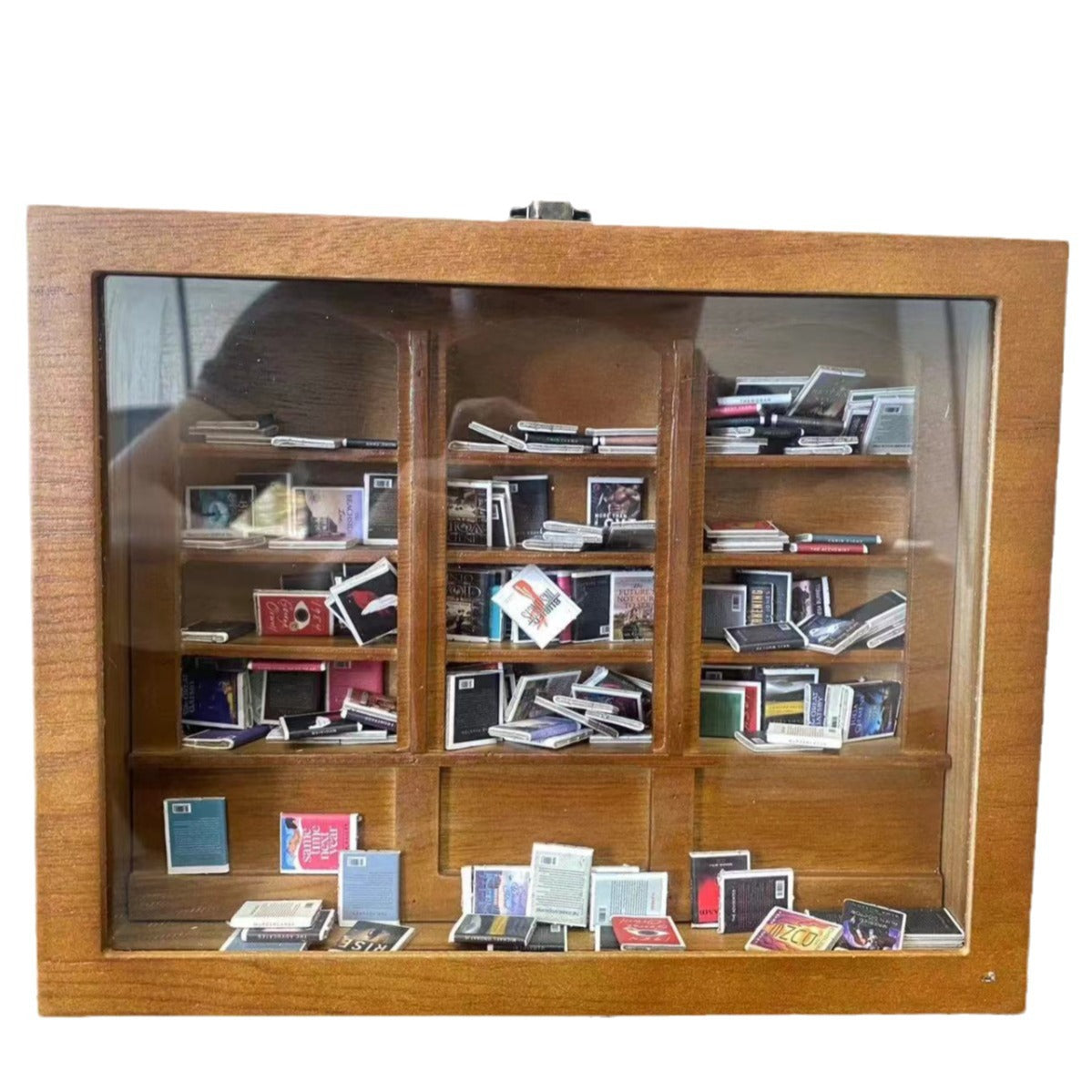 Mini Bookshelf for Anxiety Relief - 200 Book Display with Retro Color