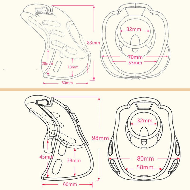 Men's Solid Color Plastic Chastity Lock - All Sizes and Colors