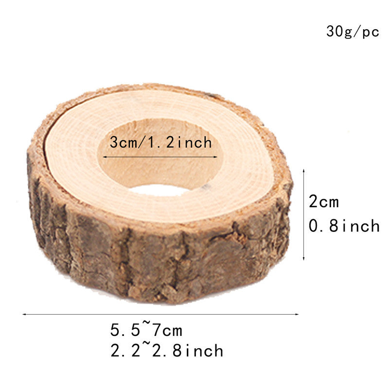 Set of 10 Wooden Napkin Rings - Decorative Kitchen Table Accessories